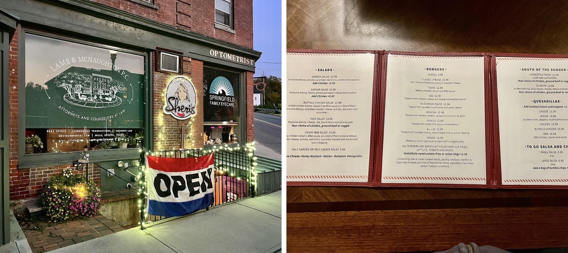 Sheri's Place Menu